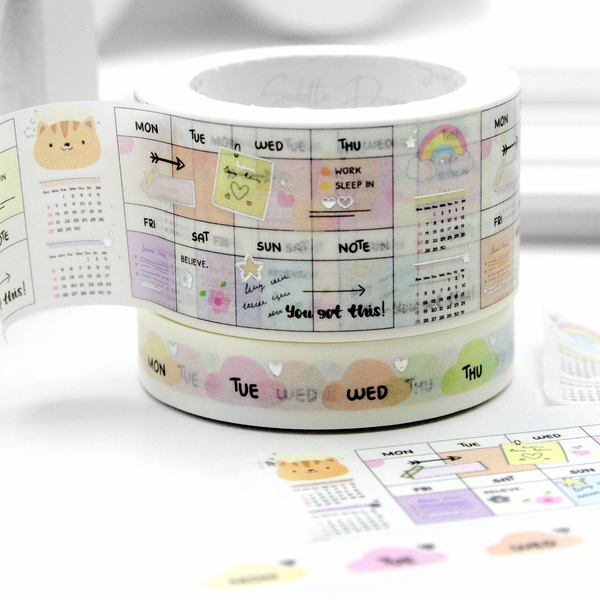 Weekly planner wide washi, Limit 1/order