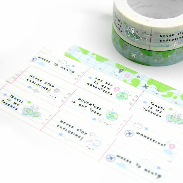 Escape the ordinary, travel quotes planner washi tape, vacation