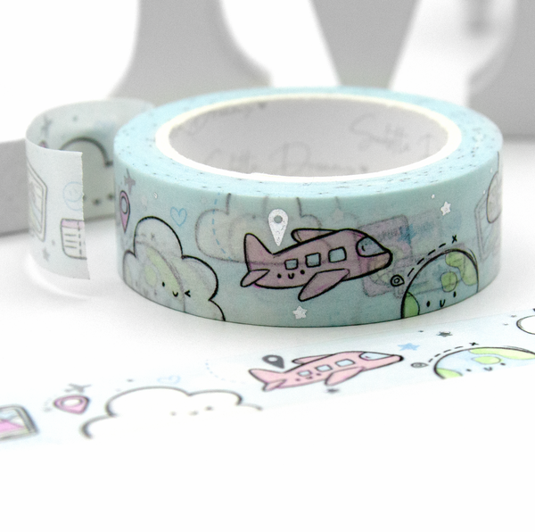 Kawaii clouds travel washi Vol.9, hand painted