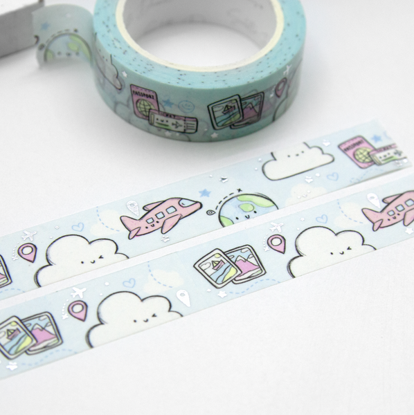 Kawaii clouds travel washi Vol.9, hand painted