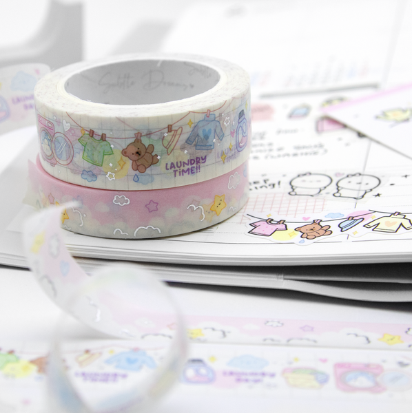 Laundry time chores washi tape