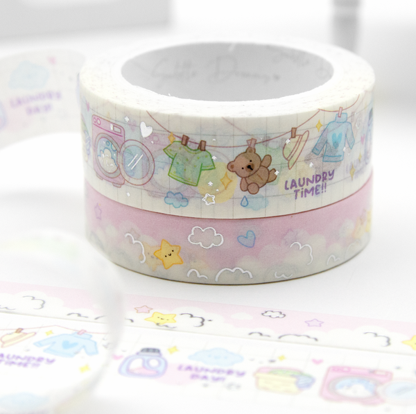 Laundry time chores washi tape