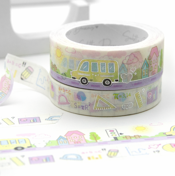 Study mode, school bus washi tape, back to school