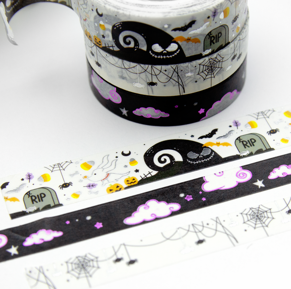 A little nightmare before Christmas washi, halloween planner, purple foil