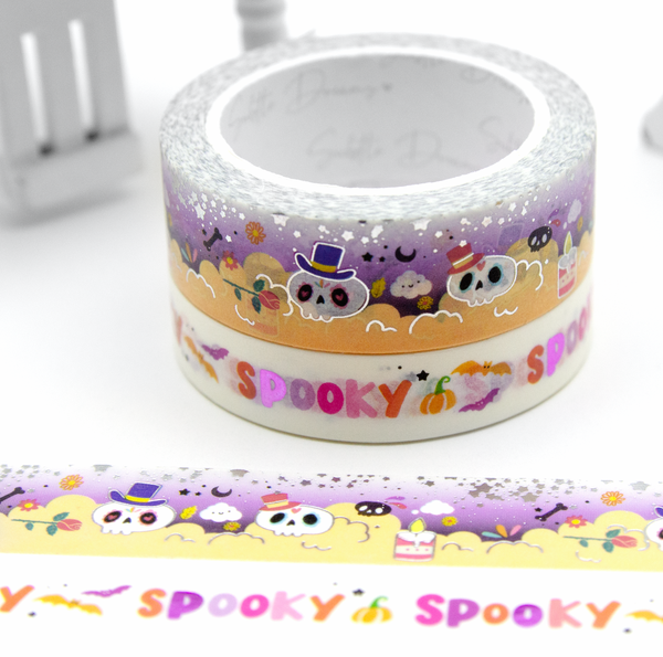Day of the dead washi, Spooky, halloween planner
