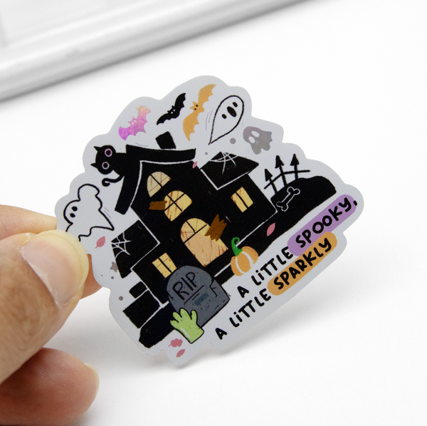 Haunted house, weatherproof Vinyl die cut sticker, halloween