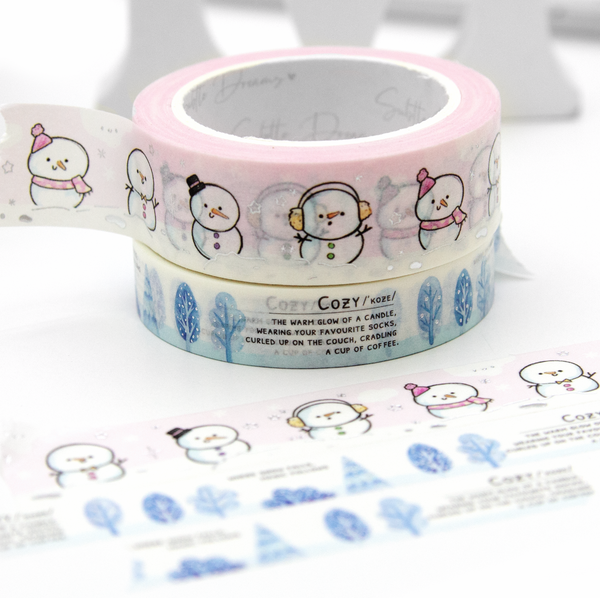 Little snow pal, hand sketched snowman washi tape, Frozen fairytale
