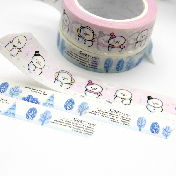 Little snow pal, hand sketched snowman washi tape, Frozen fairytale