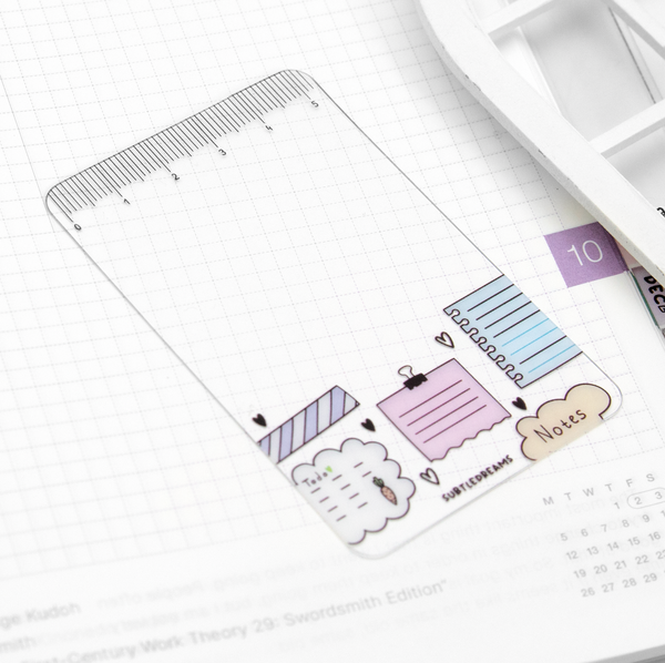Notes and doodles washi card, bookmark