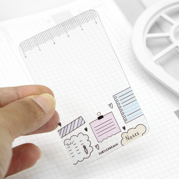 Notes and doodles washi card, bookmark