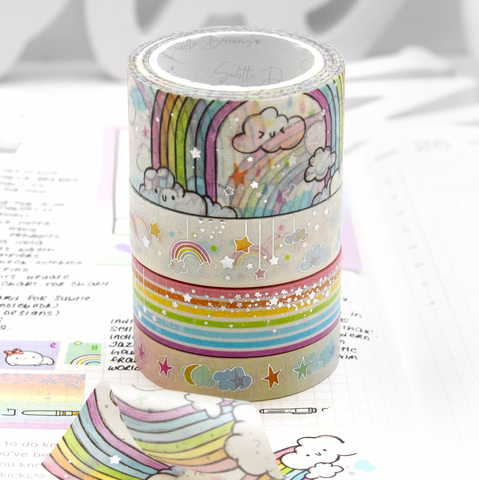 Rainbow sparkle washi bundle | LIMITED STOCK!-10%off
