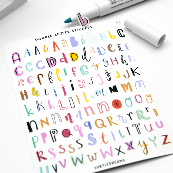 Letters stickers, alphabet stickers