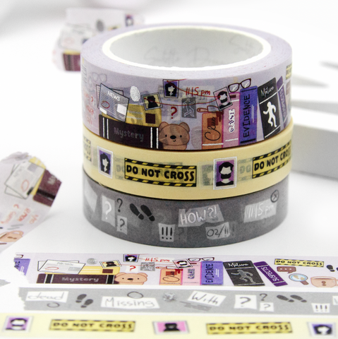 Crime, thriller, mystery novels, book genre washi Vol.7, bookshelf