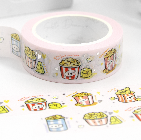 Popcorn washi, hand painted, Movie star