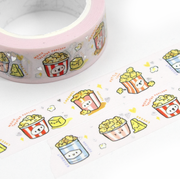 Popcorn washi, hand painted, Movie star