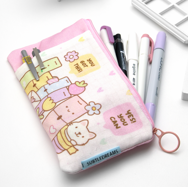 Planner stack kitty pencil pouch, cat stationery