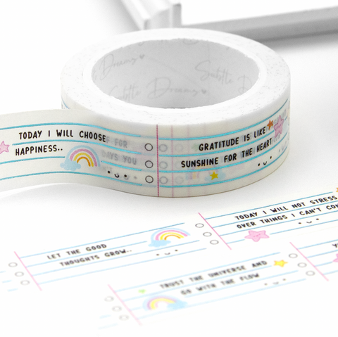 Motivational quotes washi Vol.7, blue foil