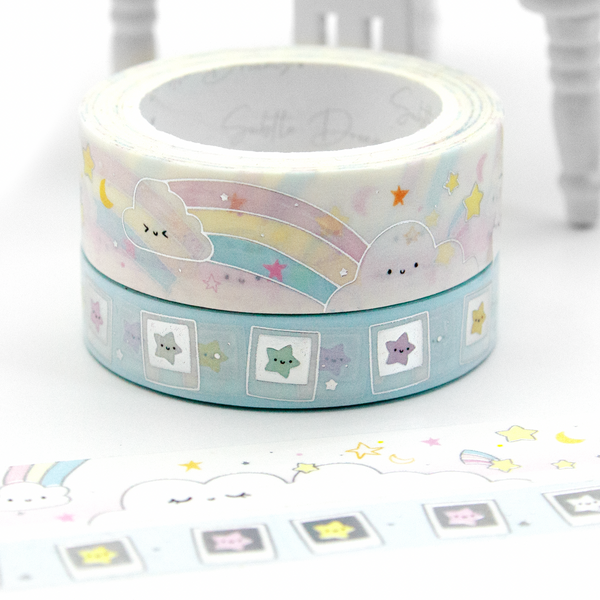 Rainbow joy hand painted washi, starry nights