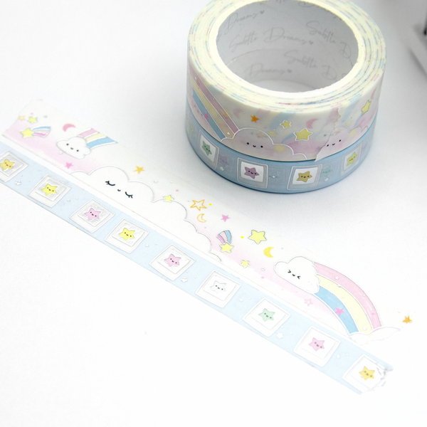 Rainbow joy hand painted washi, starry nights