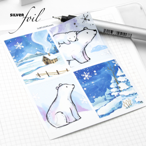 Winter wonderland full boxes stickers, foiled