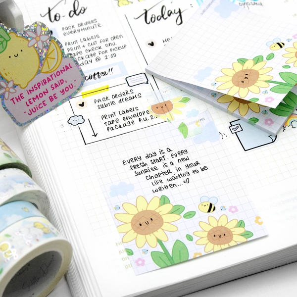 Sunshine in bloom, sunflower sticky notes