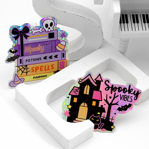 Spooky vibes halloween vinyls- set of 2