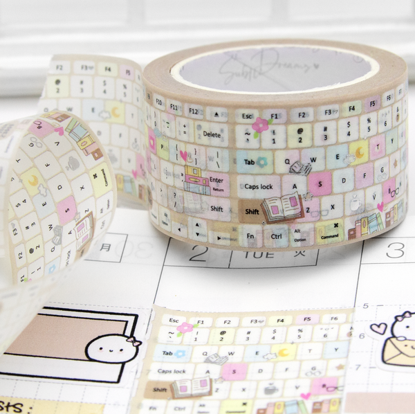 Keyboard washi Vol.2, book lover wide washi, Limit 1/order