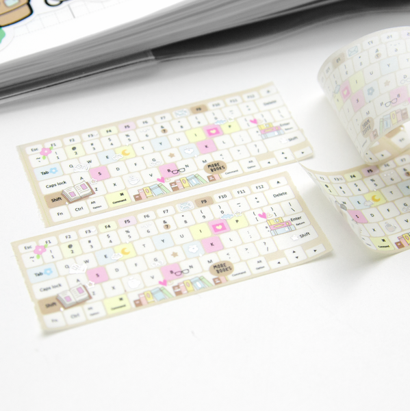 Keyboard washi Vol.2, book lover wide washi, Limit 1/order