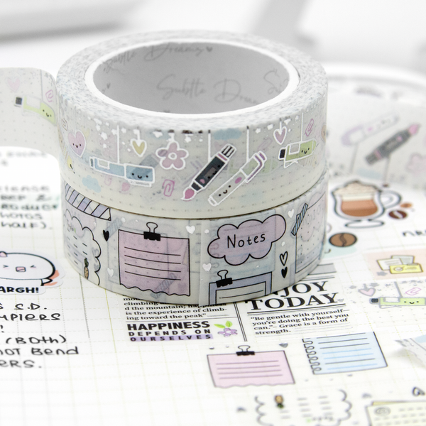 Pens dangle washi, notes washi tape