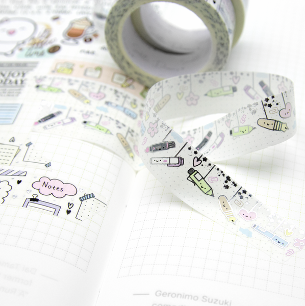 Pens dangle washi, notes washi tape
