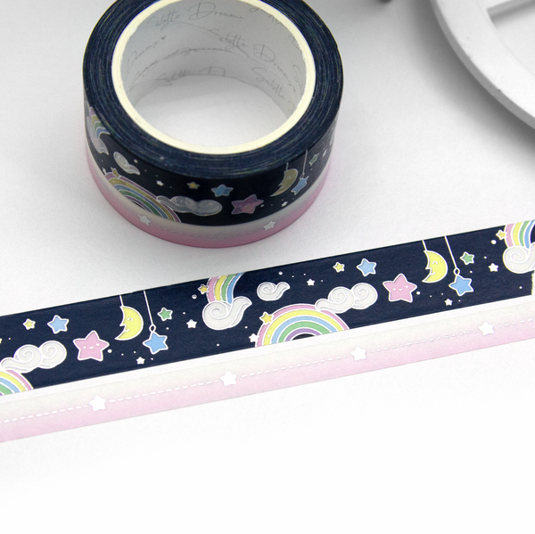 Colorful dreams rainbow washi, starry nights, space