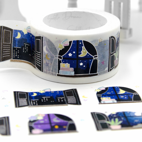 Starry nights windows, wide washi