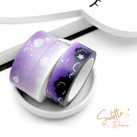 Purple dusk cloud washi