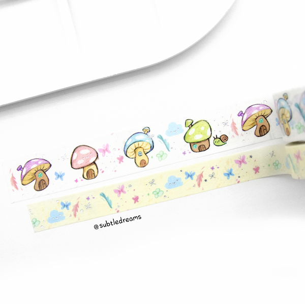 Wild 'n' free mushroom washi tape, hand painted