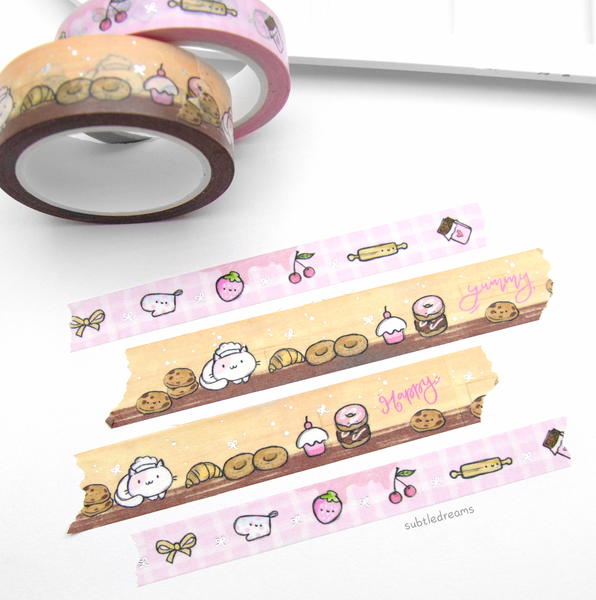 Baking queen, hand painted washi