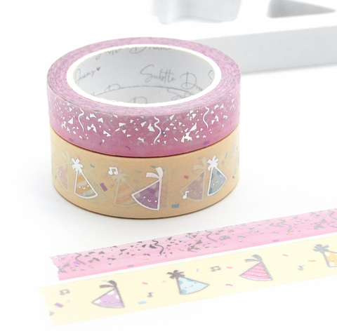 Time to party, confetti washi, birthday