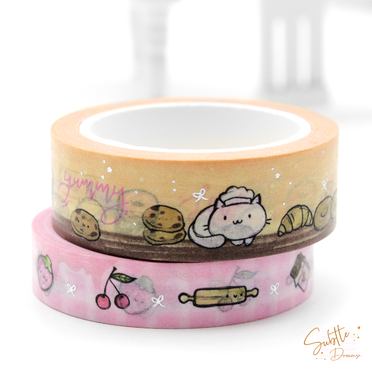 Baking queen, hand painted washi